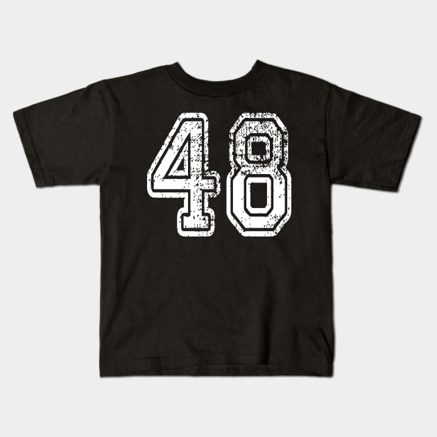 Number 48 Grungy in white Kids T-Shirt by Sterling